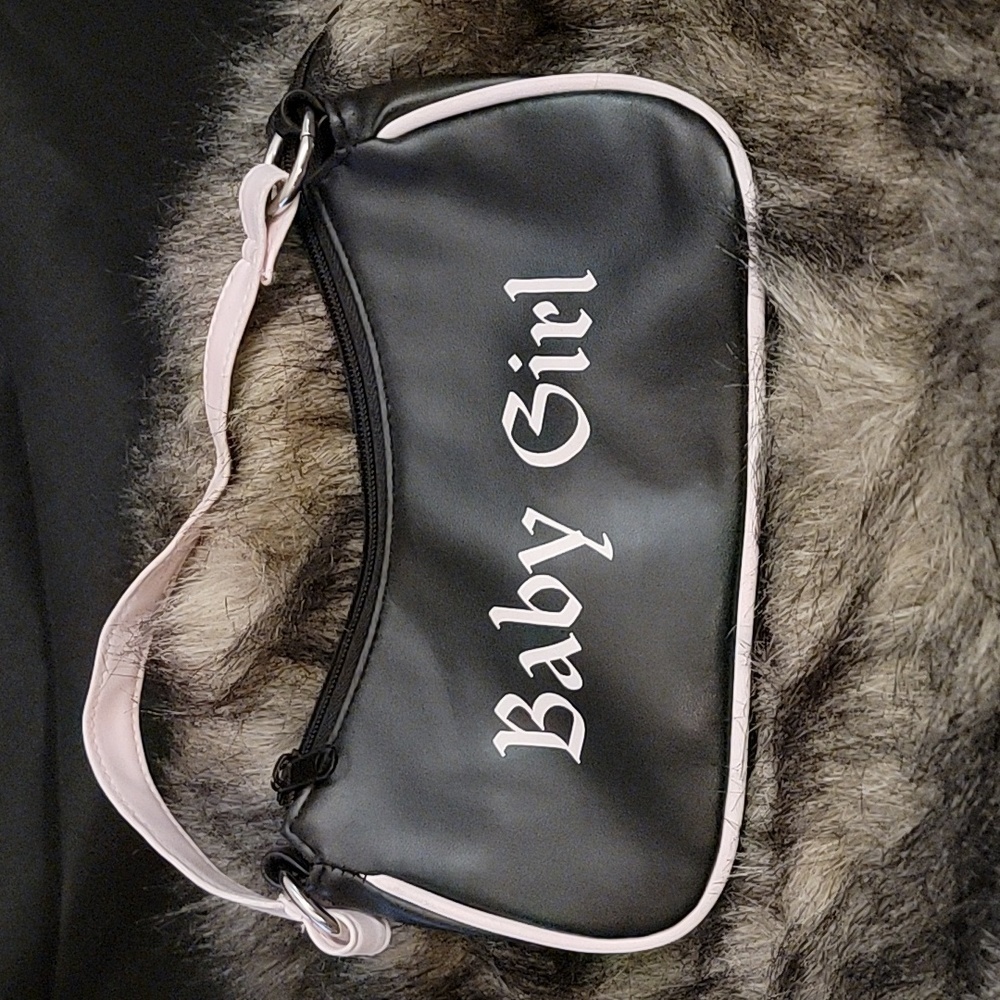 BABY GIRL Black and Pink Mini Purse